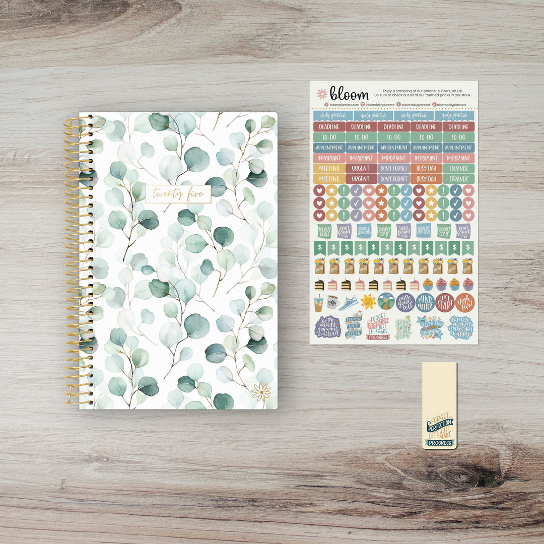 2025 Soft Cover Planner, 5.5" x 8.25", Boho Greenery