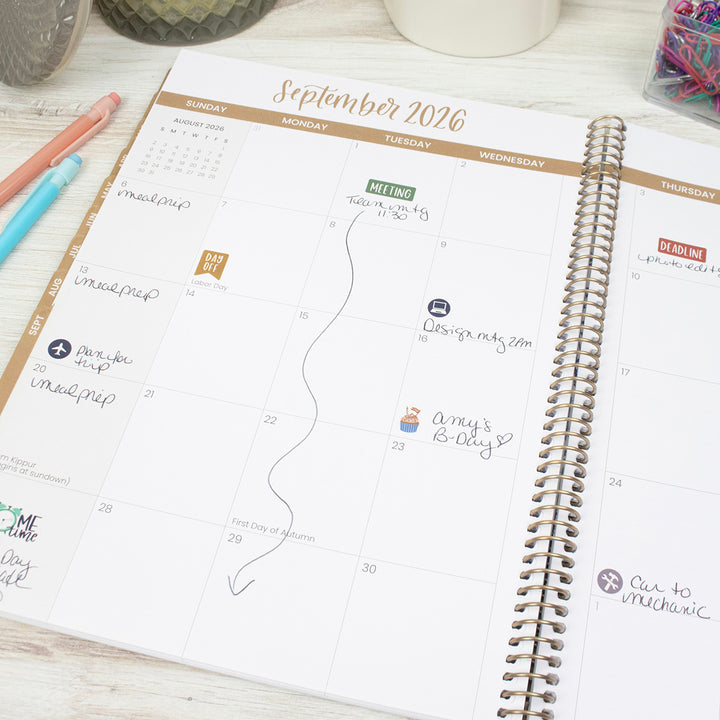 2026 Soft Cover Planner, 8.5" x 11", Celestial Skies