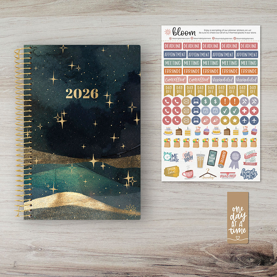 2026 Soft Cover Planner, 5.5" x 8.25", Celestial Skies