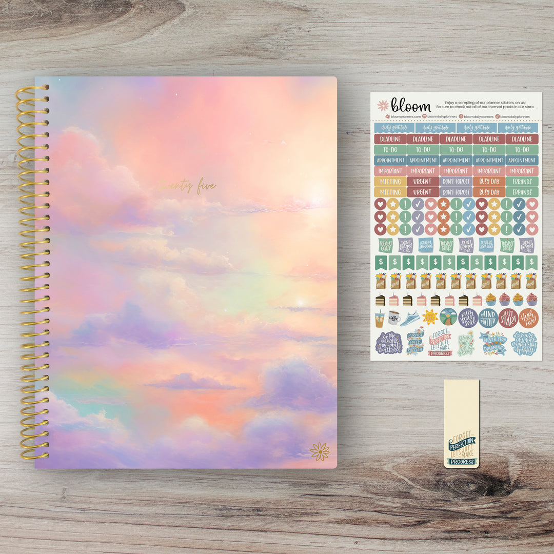 2025 Soft Cover Planner, 8.5" x 11", Cotton Candy Clouds