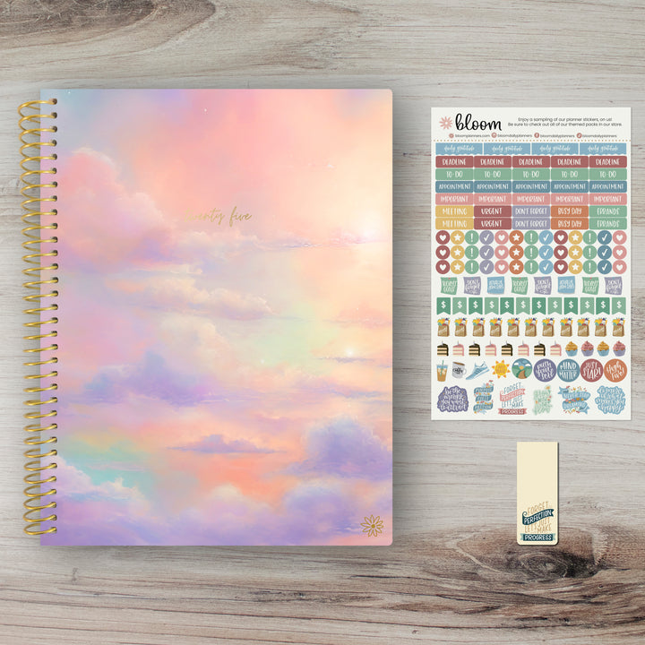 2025 Soft Cover Planner, 8.5" x 11", Cotton Candy Clouds