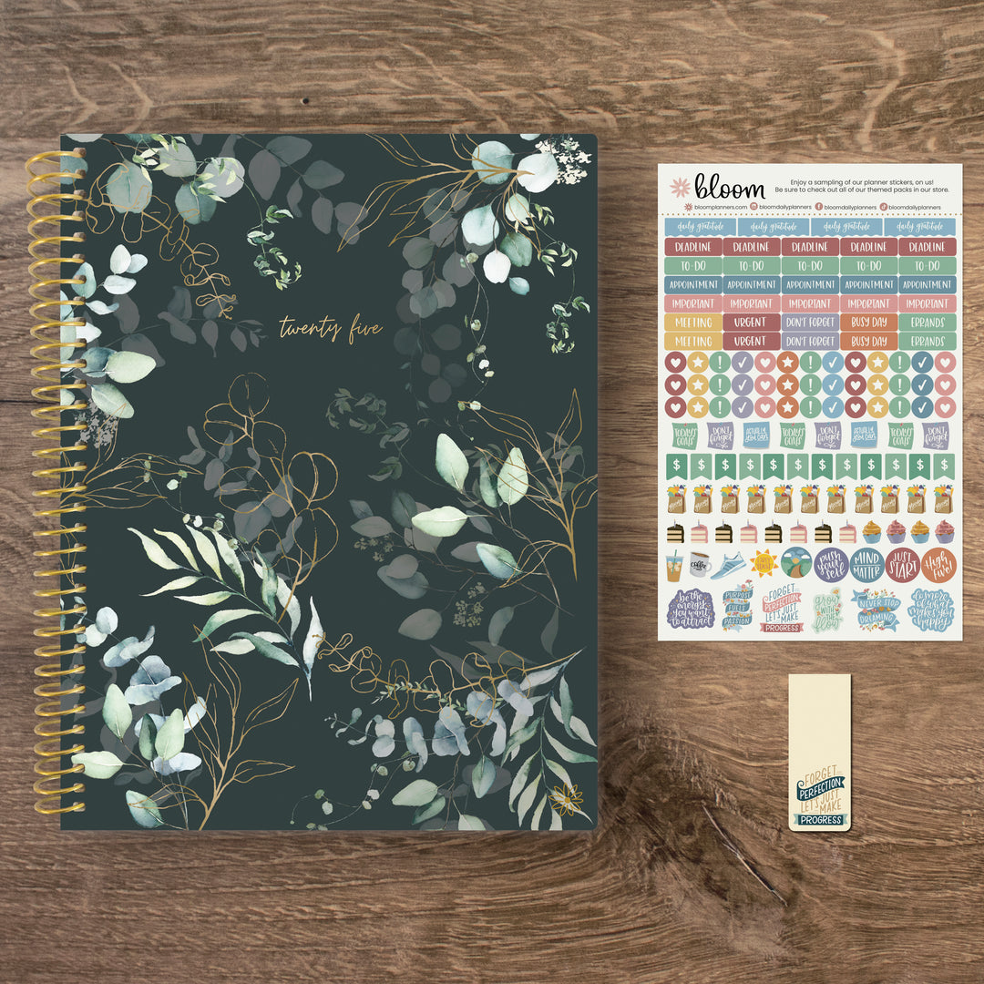 2025 Soft Cover Planner, 8.5" x 11", Eucalyptus, Green