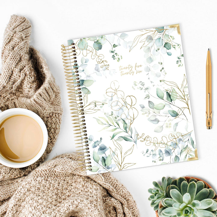 2025-26 Vision Planner, 7.5" x 9", Eucalyptus, White