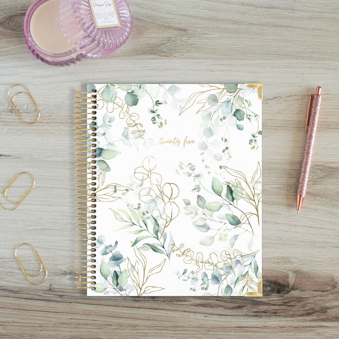 2025 Vision Planner, 7.5" x 9", Eucalyptus, White