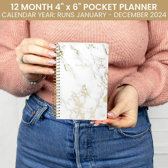 Duo Pocket Diary - White Pages 2024 - Rose Calendars