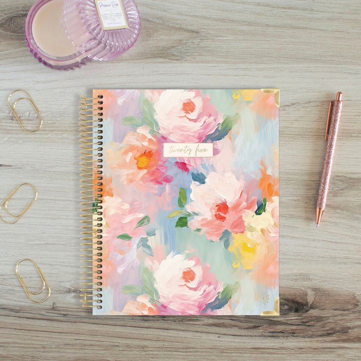 2025 Vision Planner, 7.5" x 9", Painted Peonies