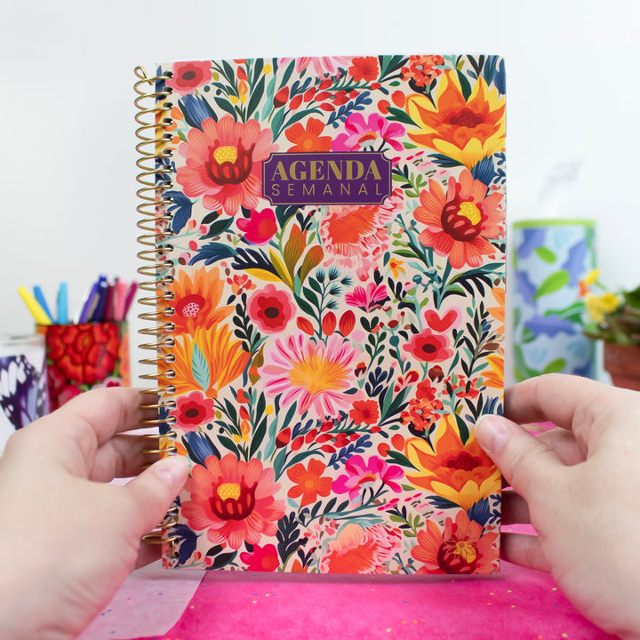 Undated Spanish Planner, Cheerful Garden