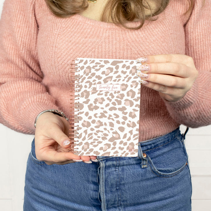 2025 Soft Cover Planner, 4" x 6", Tan Leopard