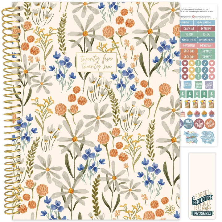 2025-26 Soft Cover Planner, 8.5" x 11", Whimsical Wildflowers
