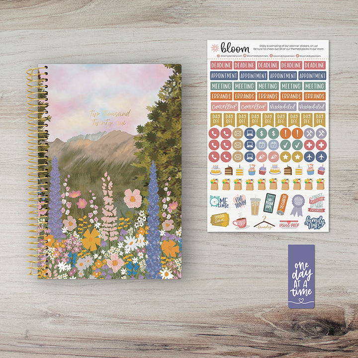 2026 Soft Cover Planner, 5.5" x 8.25", Wildflower Mountainside