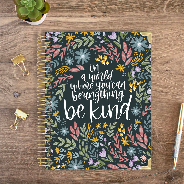 2025 Hard Cover Planner, 8.5" x 11", Be Kind