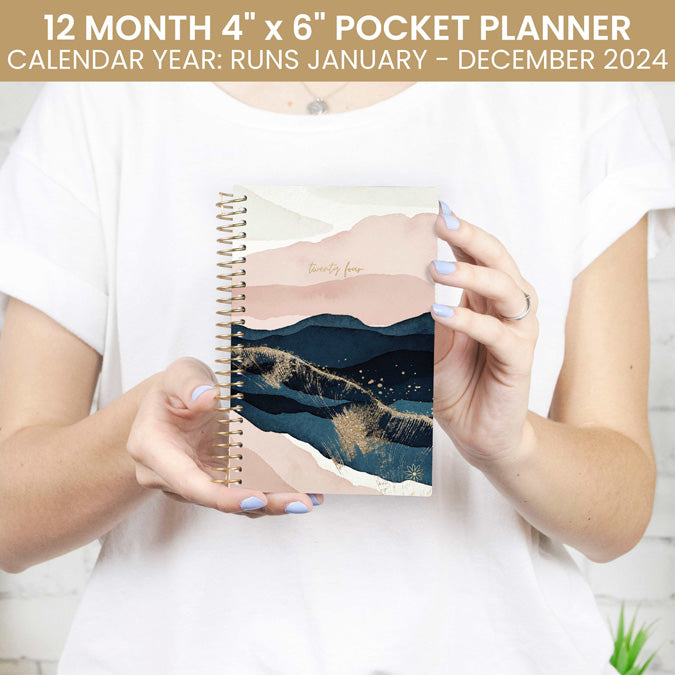 2024 Soft Cover Planner, 4" x 6", Golden Hour