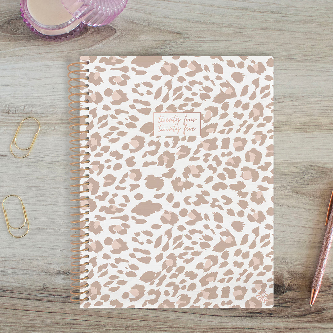 2024-25 Soft Cover Planner, 8.5" x 11", Tan Leopard