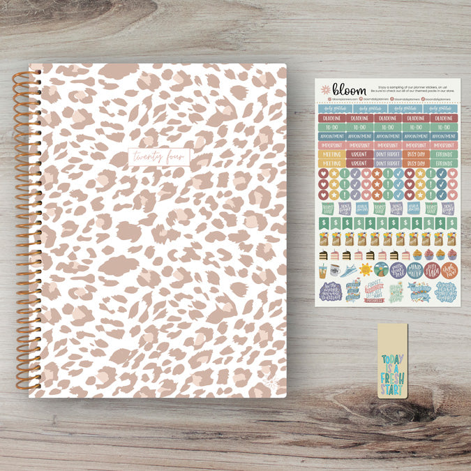 bloom daily planners 2024 Calendar Year Day Planner (January 2024 -  December 2024) - 5.5” x 8.25” - Weekly/Monthly Agenda Organizer Book with  Stickers & Bookmark - Tan Leopard - Yahoo Shopping