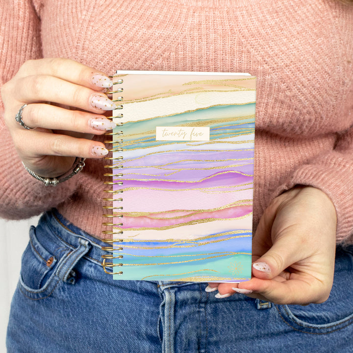 2025 Soft Cover Planner, 4" x 6", Watercolor Waves