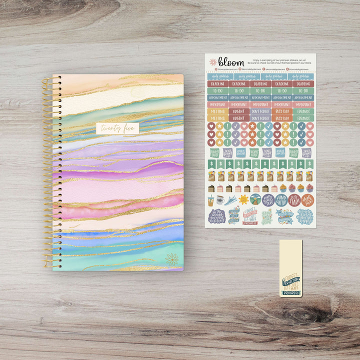 2025 Soft Cover Planner, 5.5" x 8.25", Watercolor Waves
