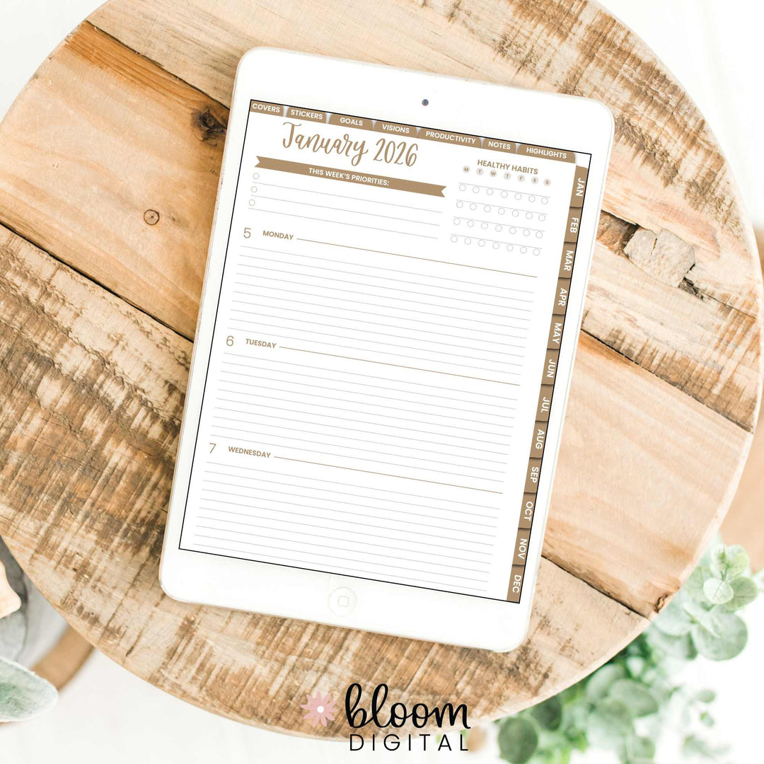 Digital Planner, Dated 2026 Classic Planner