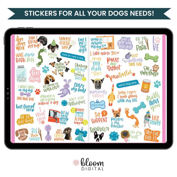 Digital Planner Stickers, Dog Lovers