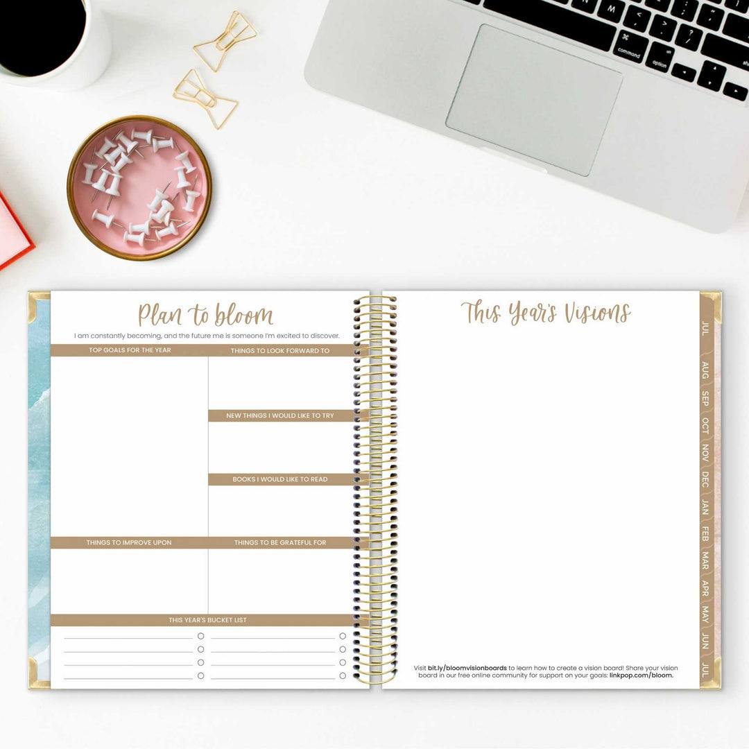 2026–27 Vision Goal Planner, 7.5" x 9" | Coastal Calm - bloom daily planners