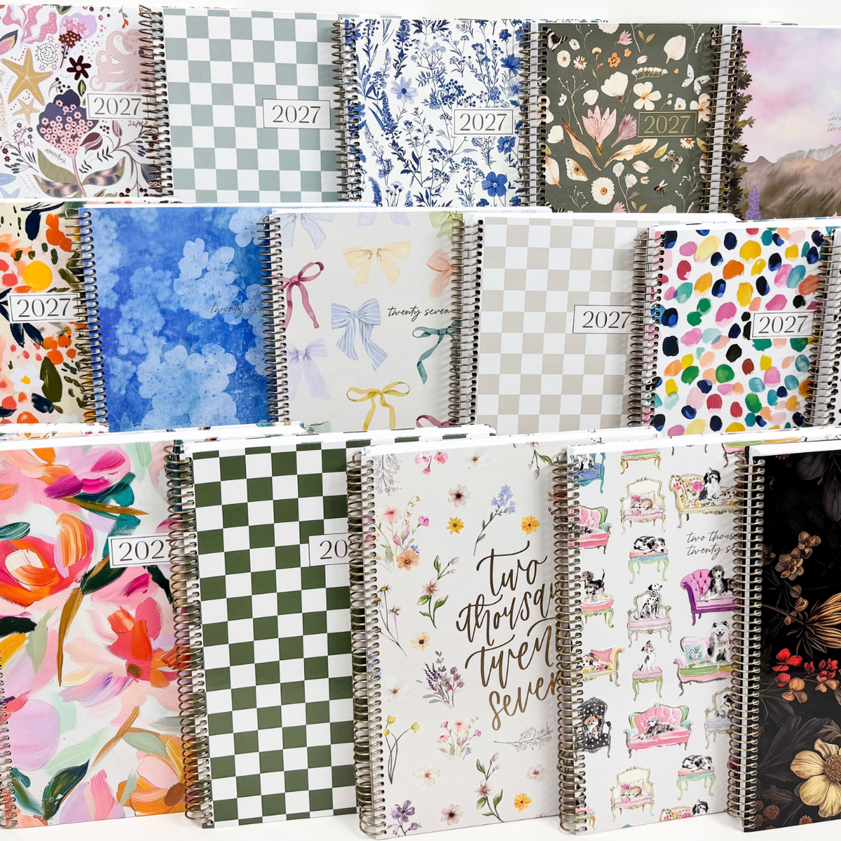 Group of colorful bloom 2027 planners. 