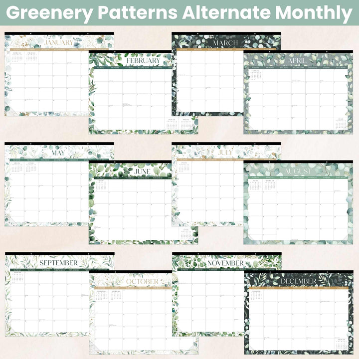 2026 Desk & Wall Calendar, 16" x 21", Greenery