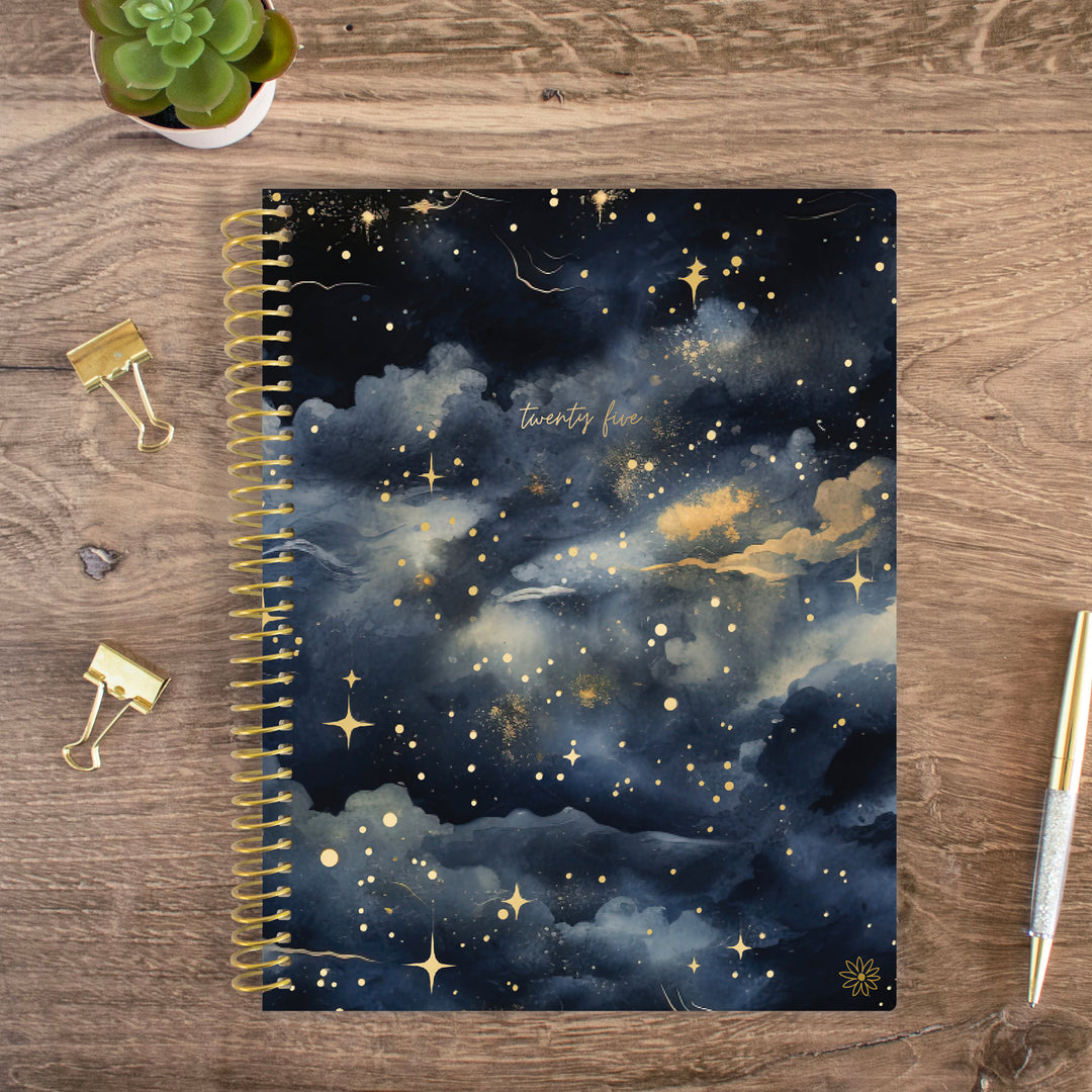 2025 Soft Cover Planner, 8.5" x 11", Midnight Sky