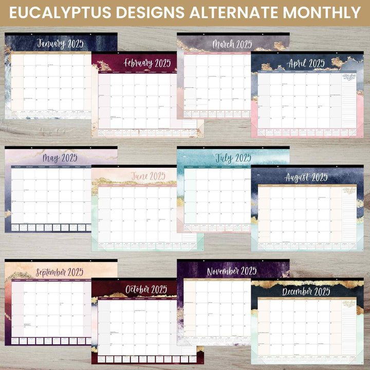 2025 Desk Calendar, 16" x 21", Watercolor