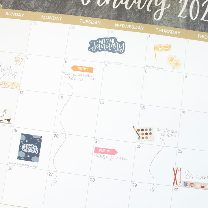 2026 Desk & Wall Calendar, 16" x 21", Watercolor
