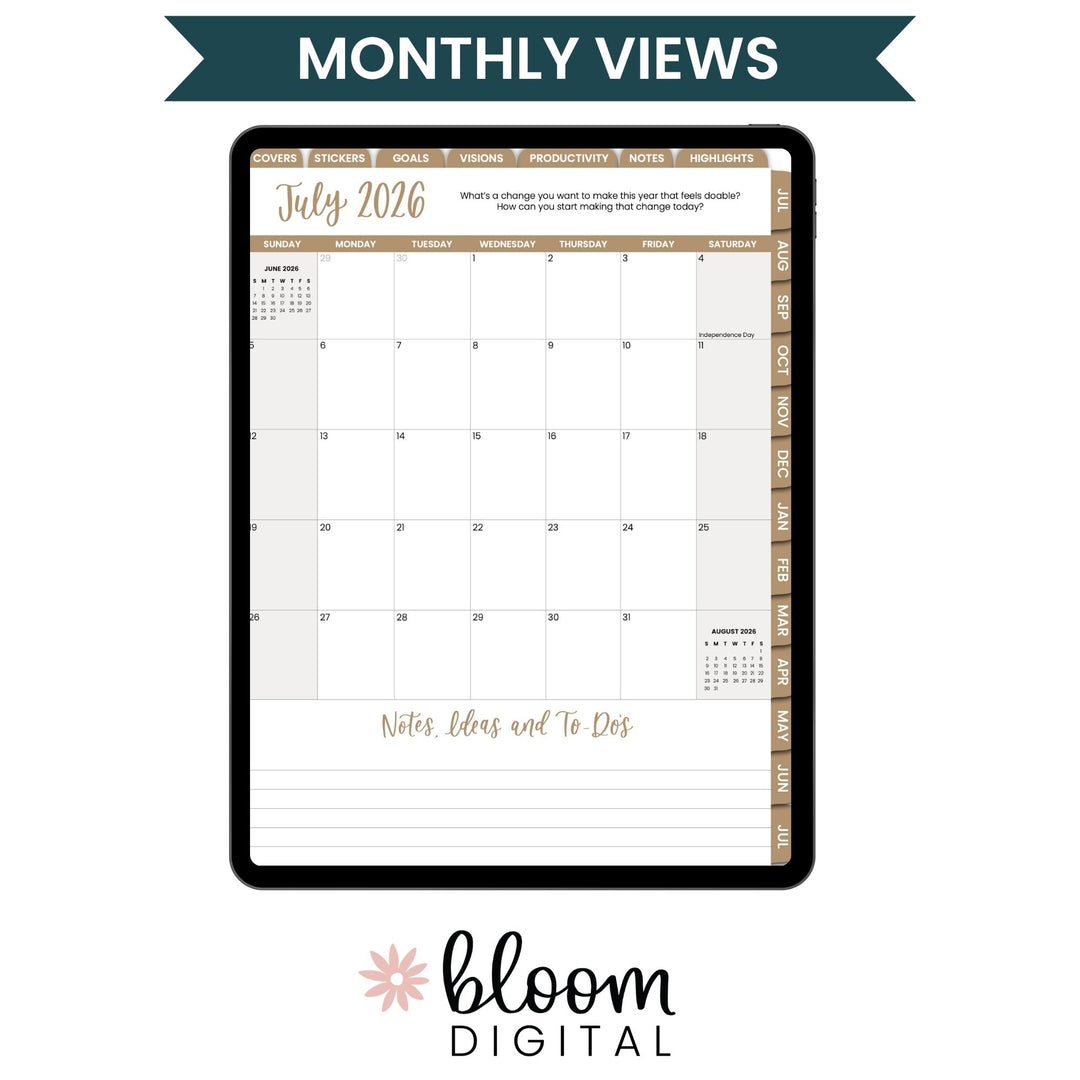 Digital Planner | Dated 2026-27 Vision Planner