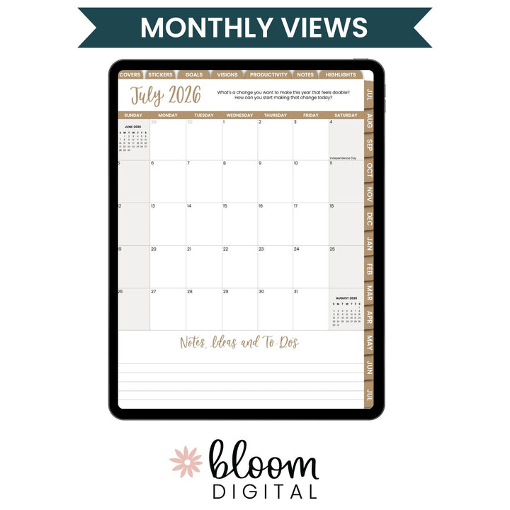 Digital Planner | Dated 2026-27 Vision Planner