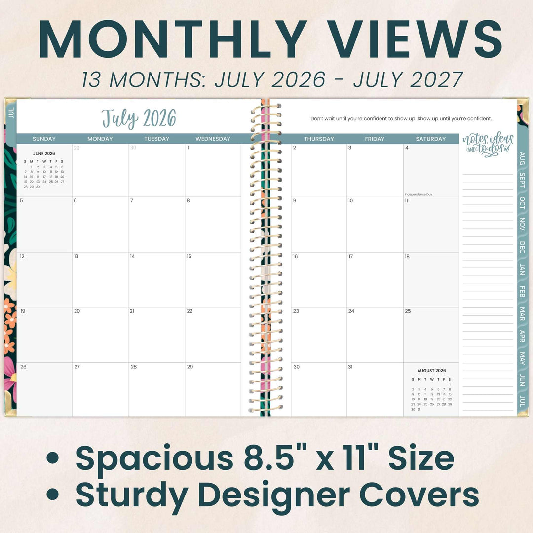 2026–27 Hard Cover Planner, 8.5" x 11" | Blooming Wildly - bloom daily planners