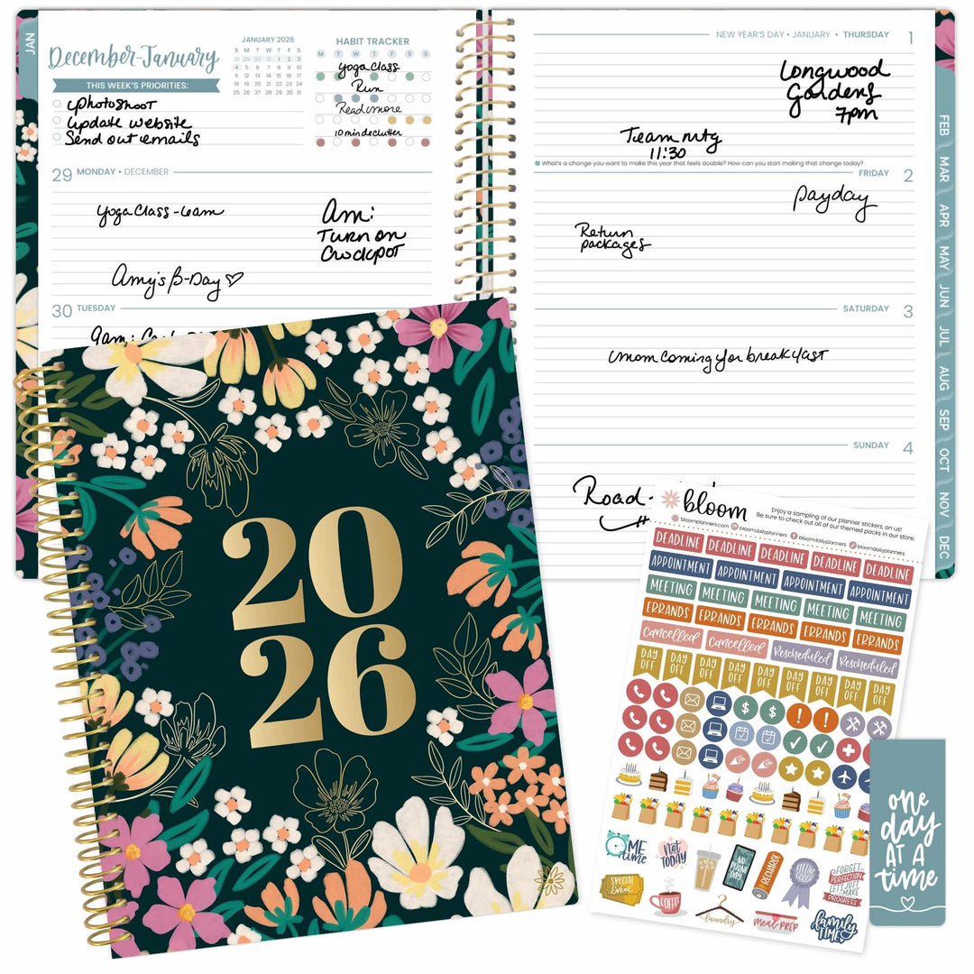 2026 Soft Cover Planner, 8.5" x 11", Blooming Wildly