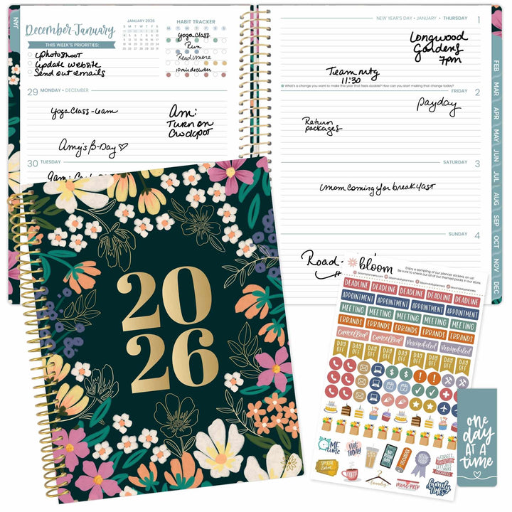 2026 Soft Cover Planner, 8.5" x 11", Blooming Wildly