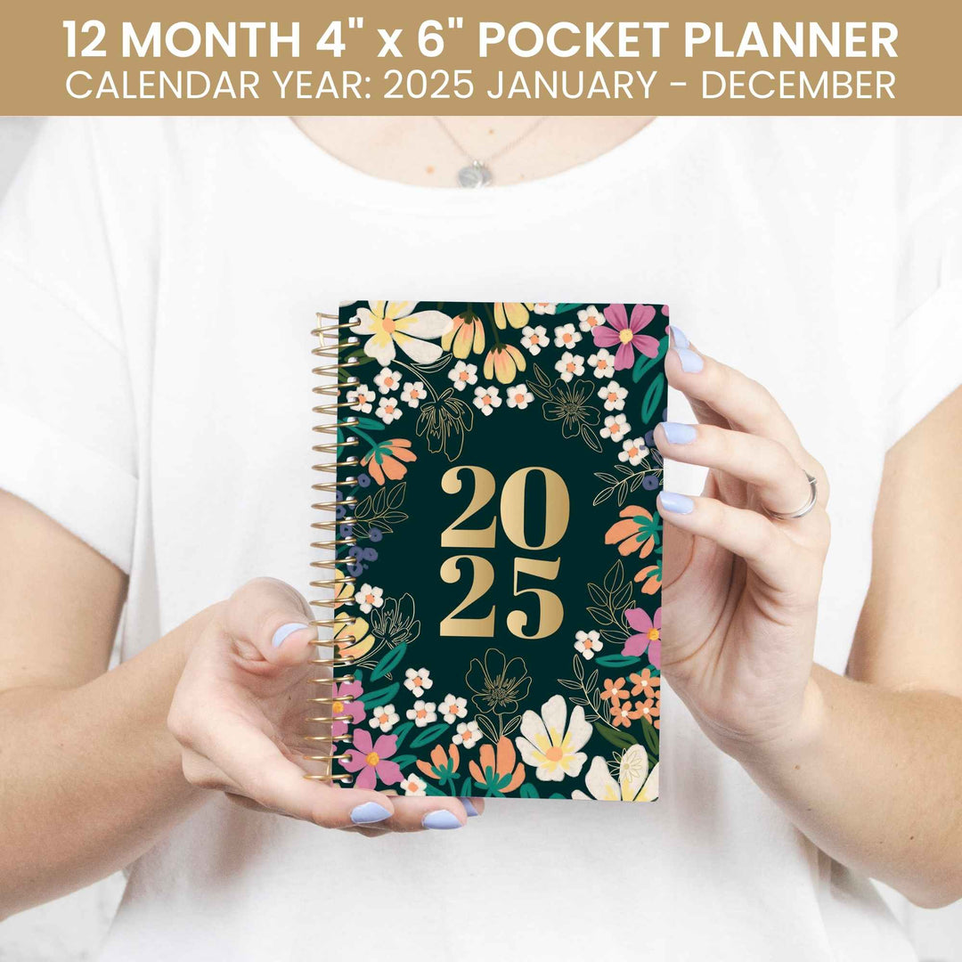 2025 Soft Cover Planner, 4" x 6", Blooming Wildly