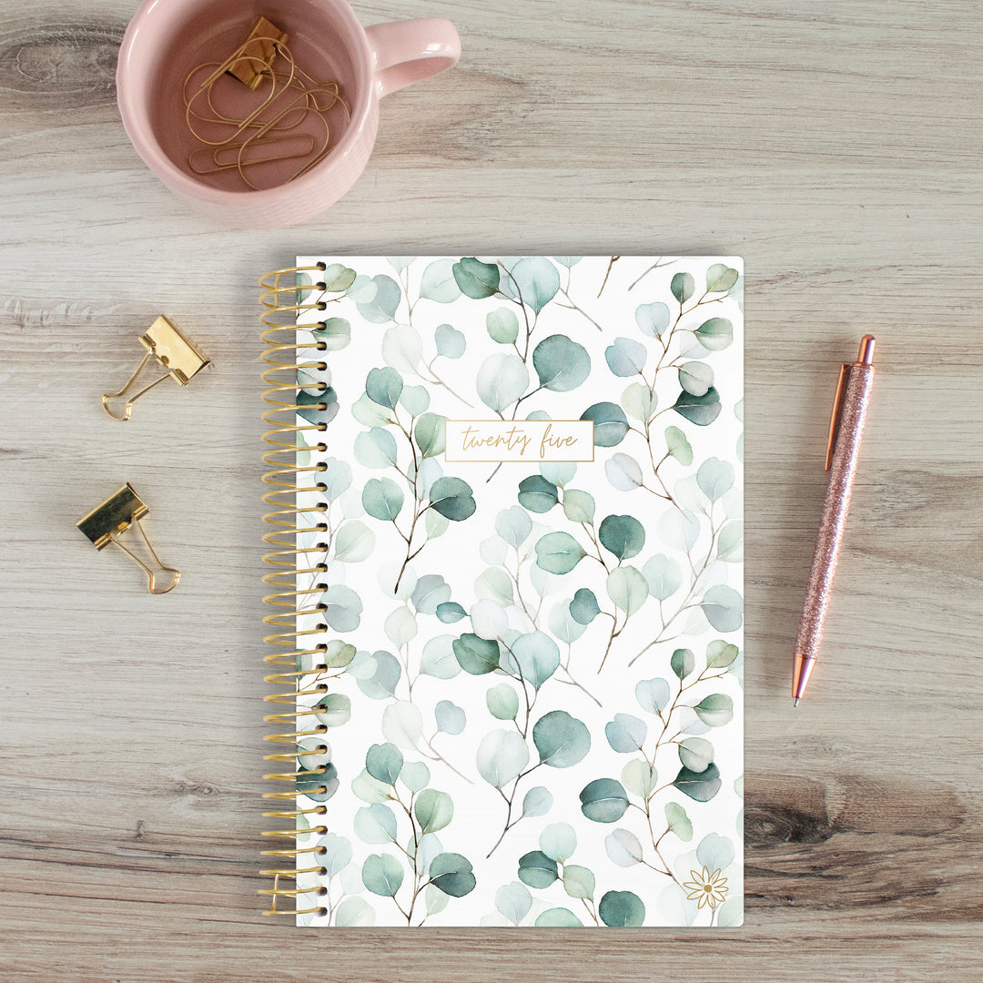 2025 Soft Cover Planner, 5.5" x 8.25", Boho Greenery