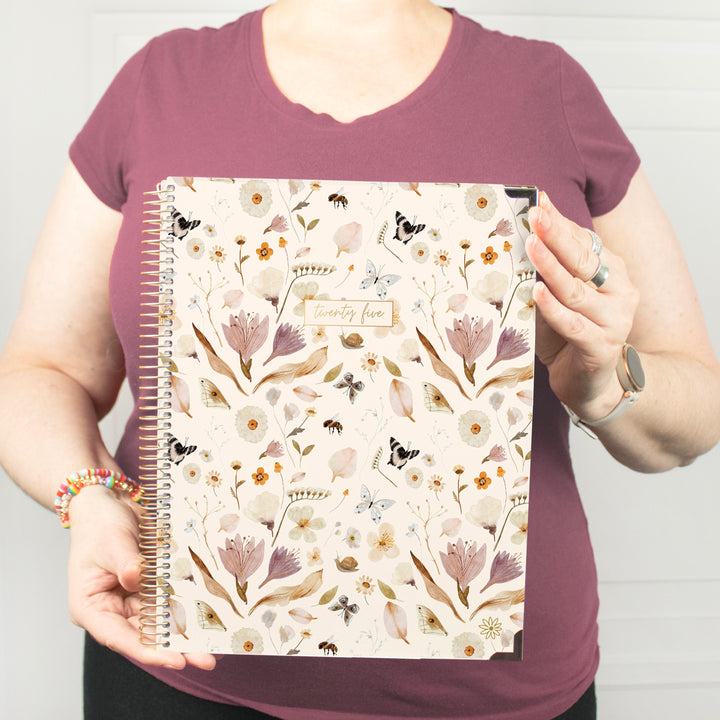 2025 Hard Cover Planner, 8.5" x 11", Butterfly Garden