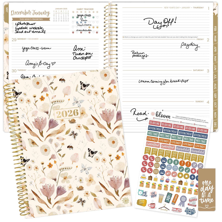 2026 Soft Cover Planner, 8.5" x 11", Butterfly Garden