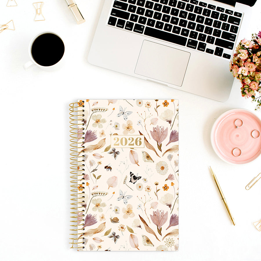 2026 Soft Cover Planner, 5.5" x 8.25", Butterfly Garden