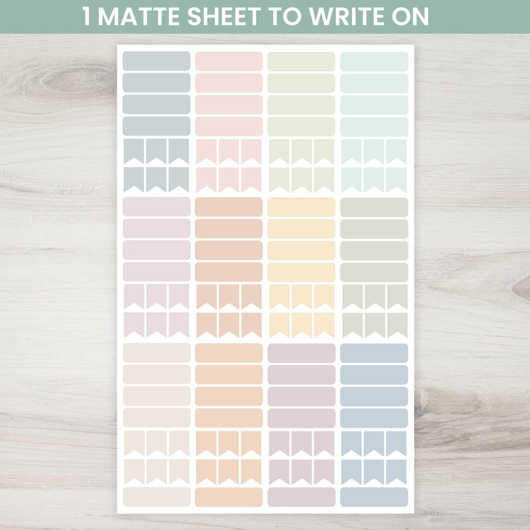 Planner Stickers, Calendar Essentials Pack, Retro Rainbow