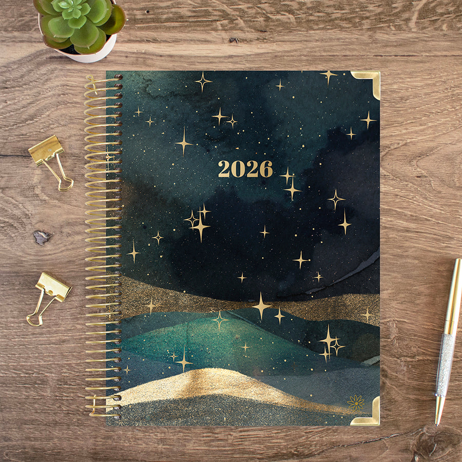 2026 Hard Cover Planner, 8.5" x 11", Celestial Skies