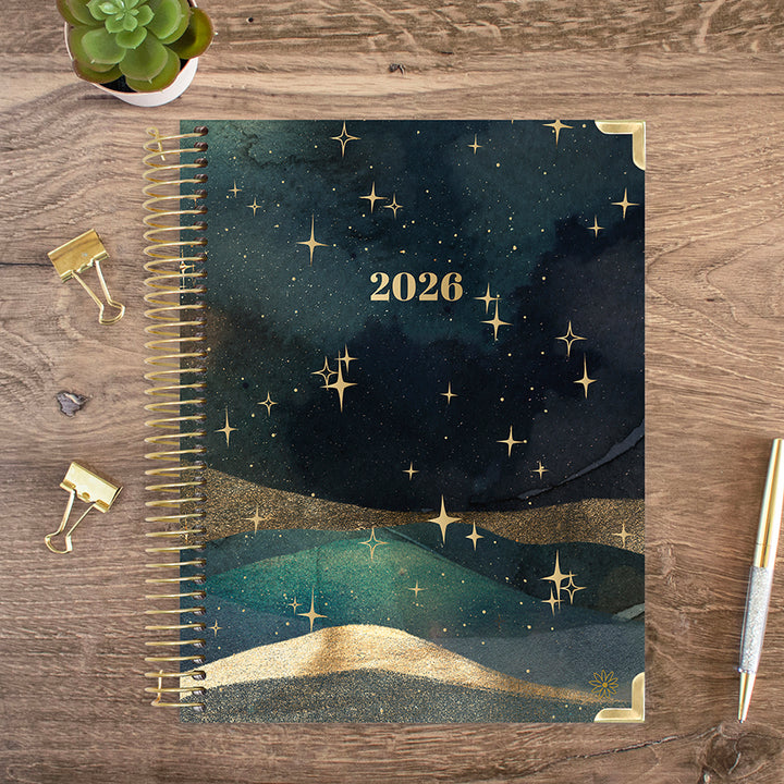 2026 Hard Cover Planner, 8.5" x 11", Celestial Skies