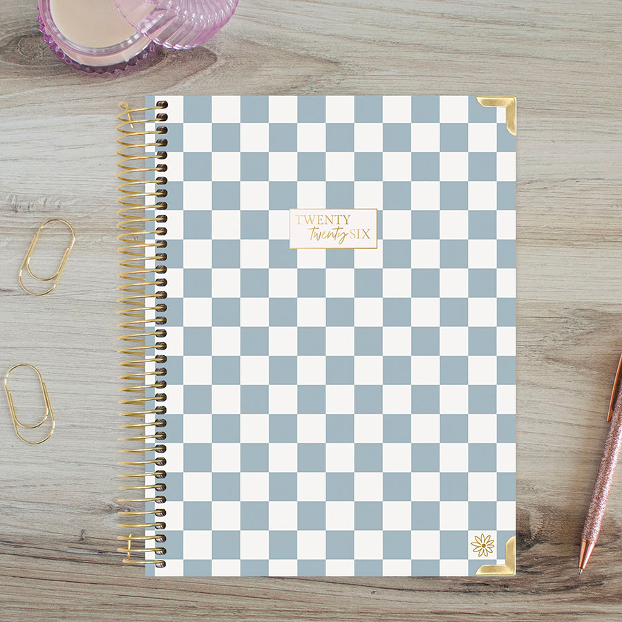 2026 Hard Cover Planner, 8.5" x 11", Checkered