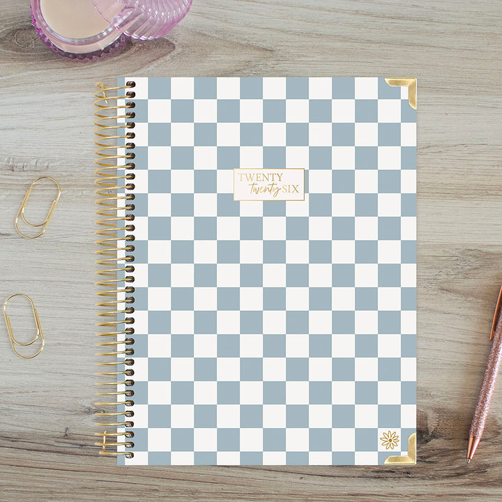 2026 Hard Cover Planner, 8.5" x 11", Checkered