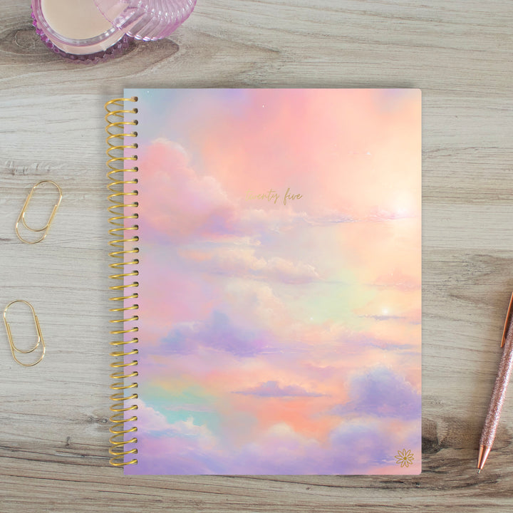 2025 Soft Cover Planner, 8.5" x 11", Cotton Candy Clouds