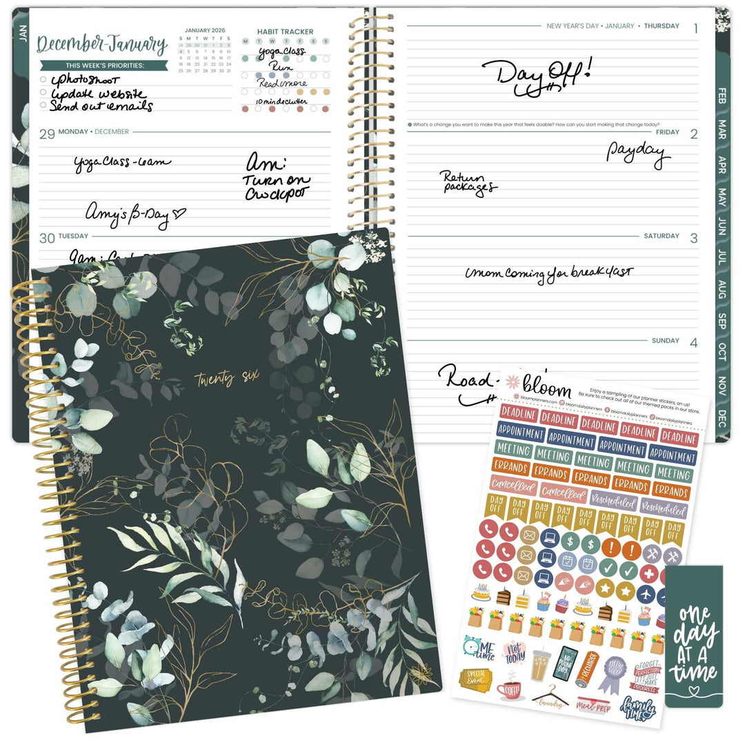 2026 Soft Cover Planner, 8.5" x 11", Eucalyptus, Green