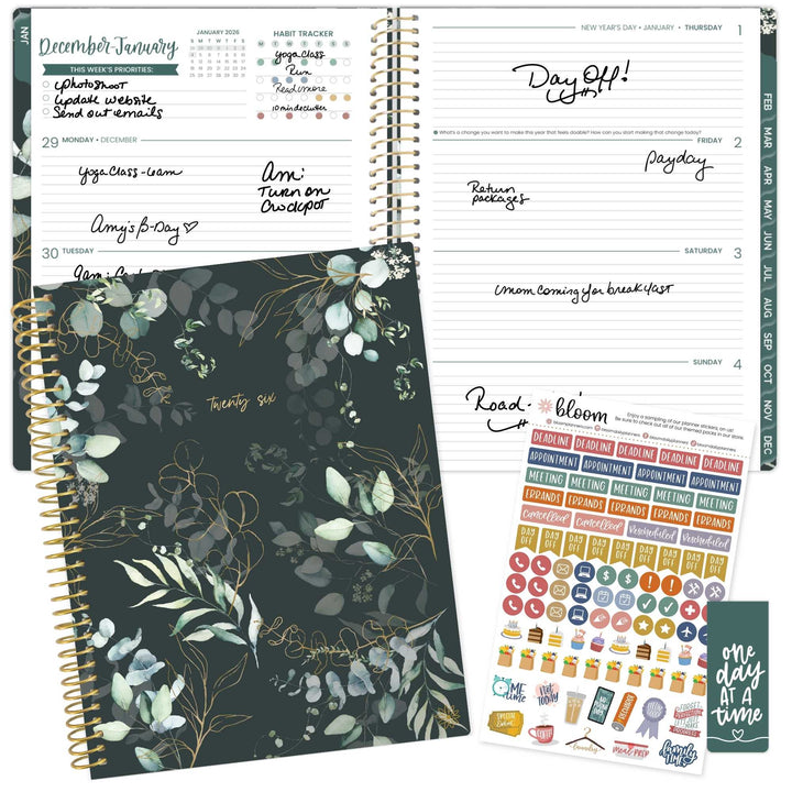 2026 Soft Cover Planner, 8.5" x 11", Eucalyptus, Green