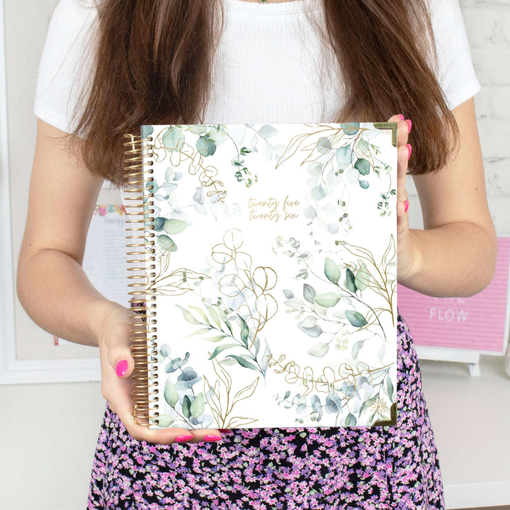 2025-26 Vision Planner, 7.5" x 9", Eucalyptus, White