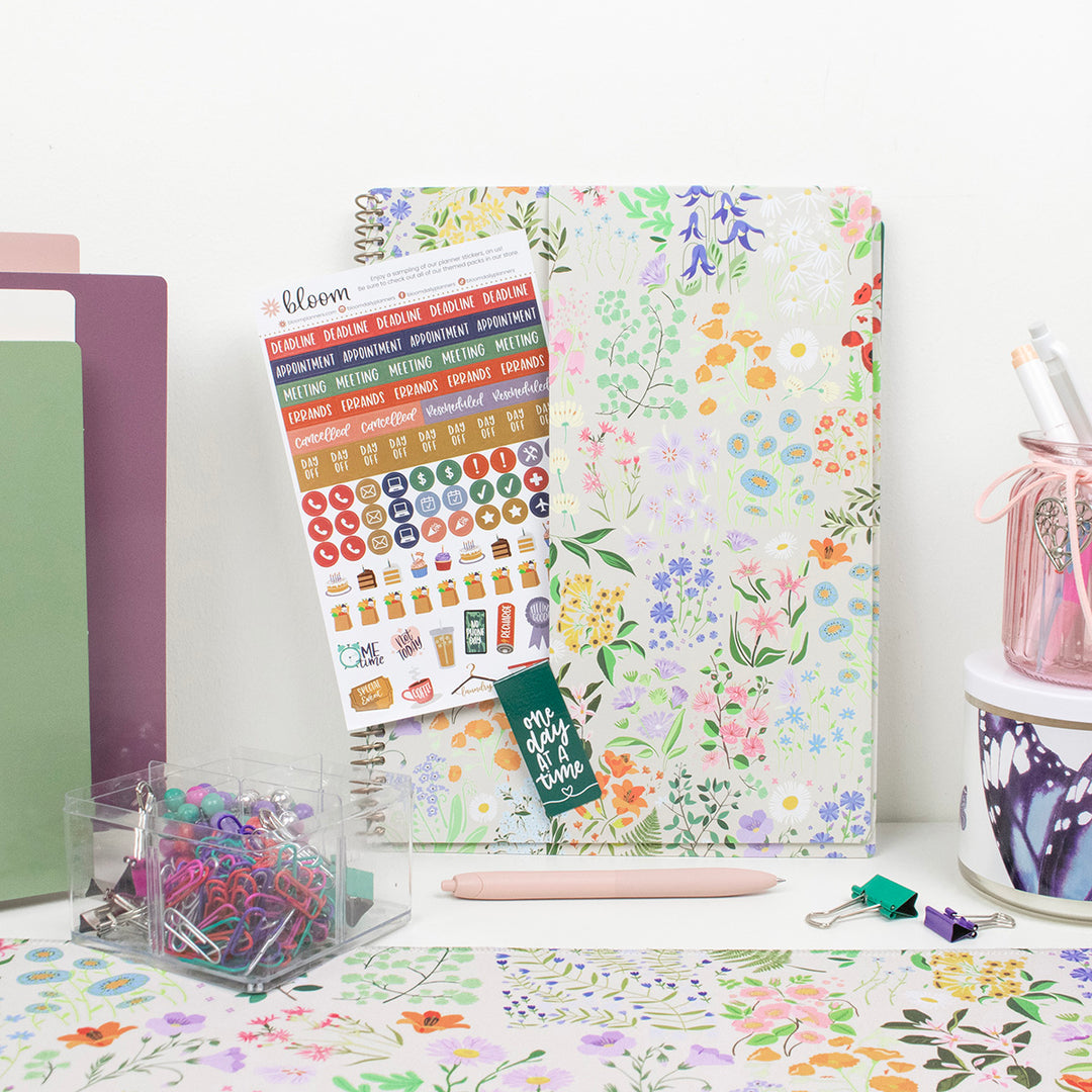 2026 Soft Cover Planner, 8.5" x 11", Garden Party, Beige