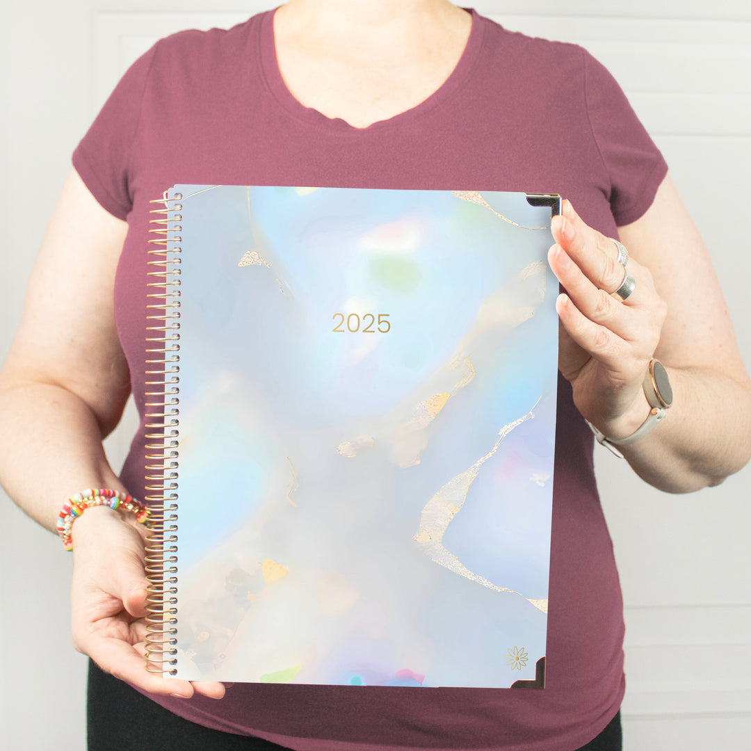 2025 Hard Cover Planner, 8.5" x 11", Iridescent Opal