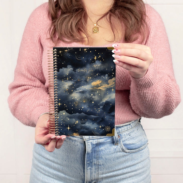 2025 Hard Cover Planner, 5.5" x 8.25", Midnight Sky